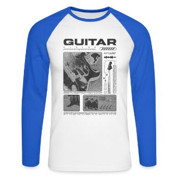 Guitar Player Rock Guitarist Streetwear Musician - Unisex Long Sleeve Baseball T-Shirt - white/royal blue - Front - Nik (191cm)