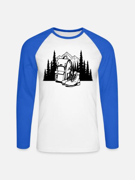 Absolute black, where it all begins - Unisex Long Sleeve Baseball T-Shirt - white/royal blue