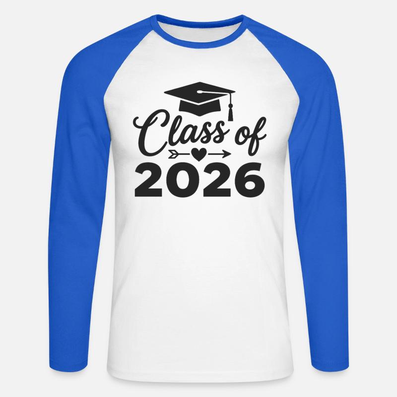 CLASS OF 2026 Absolventen Abschluss Studium - Unisex Baseballshirt langarm - Weiß/Royalblau