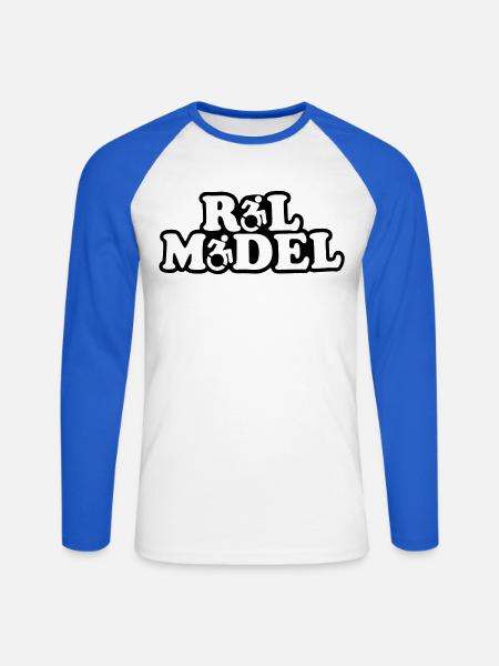 Jeder Rollstuhlnutzer ist ein Vorbild # - Unisex Baseballshirt langarm - Weiß/Royalblau