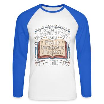 Orthodontic Hygienist A Short Story I Am Dentistry - Unisex Long Sleeve Baseball T-Shirt - white/royal blue - Front - Nik (191cm)