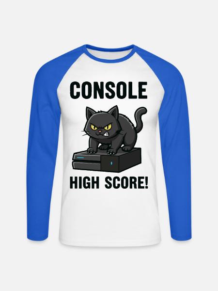 Konsolen-Highscore-Chat-Gamer-Spiele - Unisex Baseballshirt langarm - Weiß/Royalblau