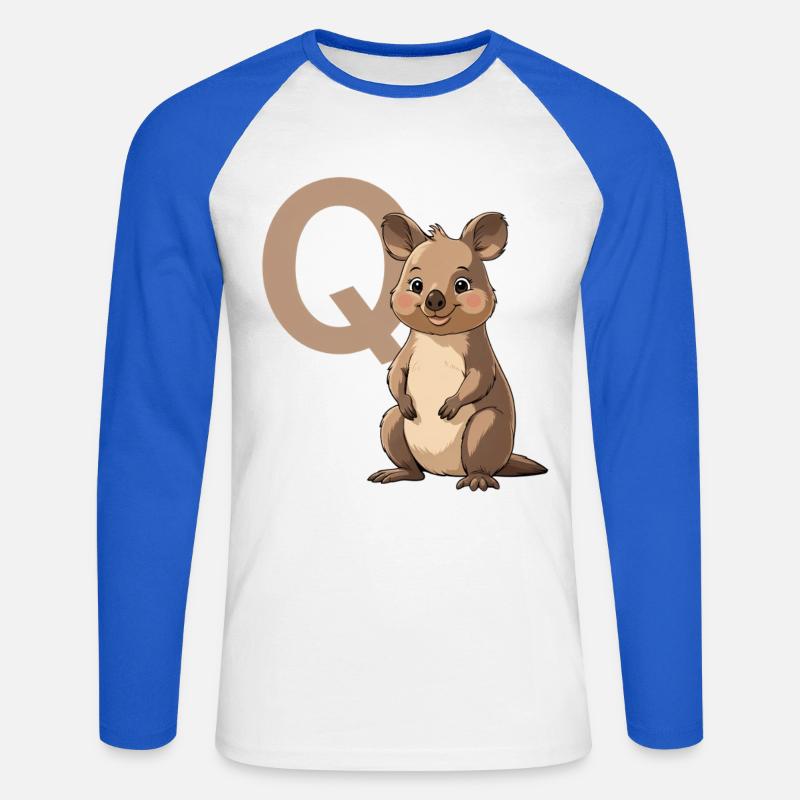 Koala con design della mascotte Q - Maglia da baseball a manica lunga da uomo - bianco/blu royal
