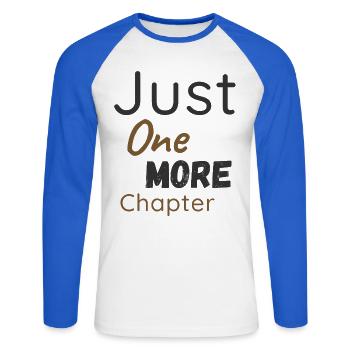 Nur Noch Ein Kapitel Shirt - Unisex Baseballshirt langarm - Weiß/Royalblau - Vorne - Nik (191cm)