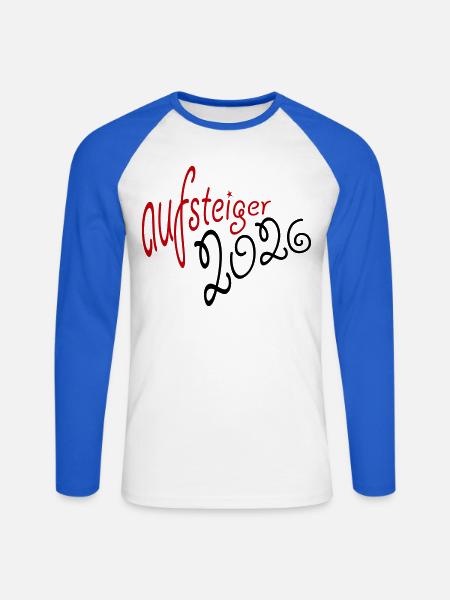 Aufsteiger 2026 Aufstieg - Unisex Baseballshirt langarm - Weiß/Royalblau