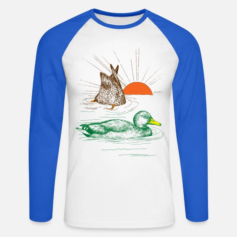 MALLARDS - Maglia da baseball a manica lunga da uomo - bianco/blu royal
