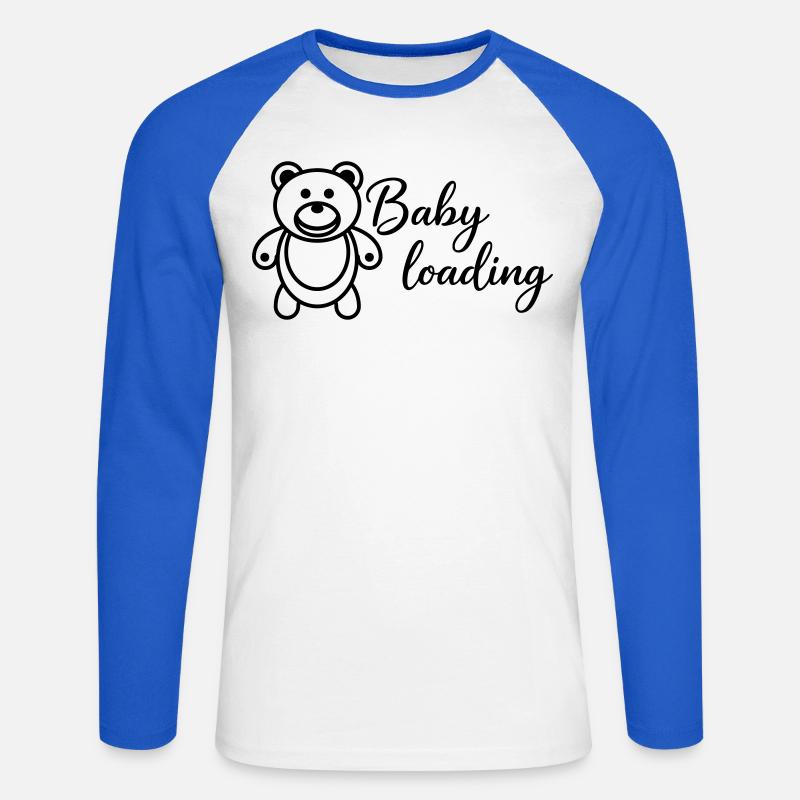Baby loading - Unisex Baseballshirt langarm - Weiß/Royalblau