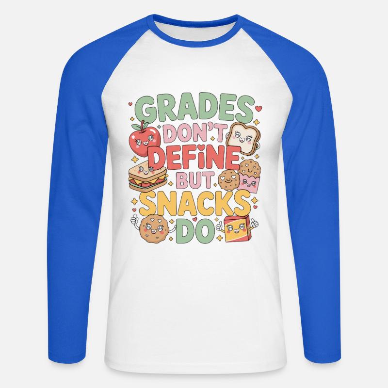 Elementary Teacher Grades Don't Define Education - Unisex Baseballshirt langarm - Weiß/Royalblau