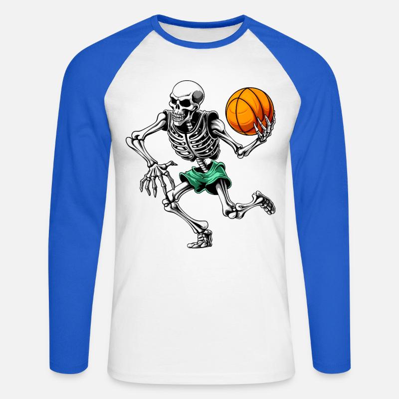 Scheletro di Hooper - Maglia da baseball a manica lunga da uomo - bianco/blu royal