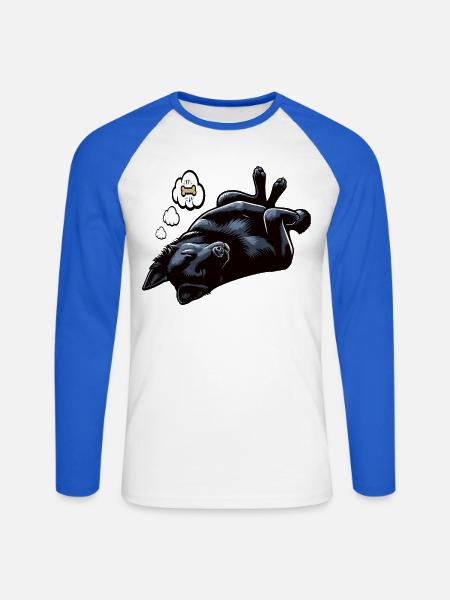 Black German Shepherd German Shepherd Owner - Unisex Long Sleeve Baseball T-Shirt - white/royal blue