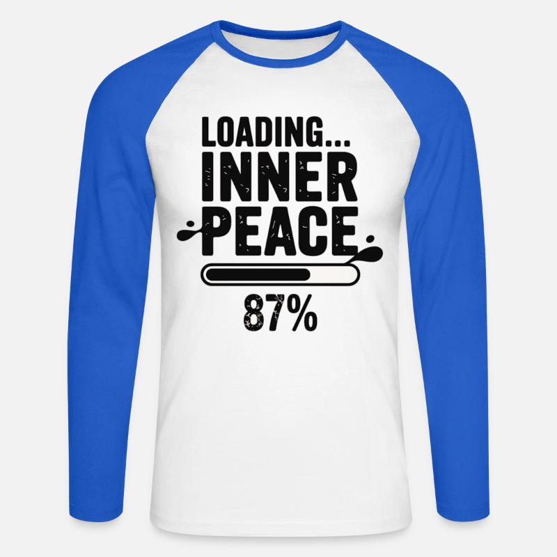 Loading Inner Peace 87 Prozent - Unisex Baseballshirt langarm - Weiß/Royalblau