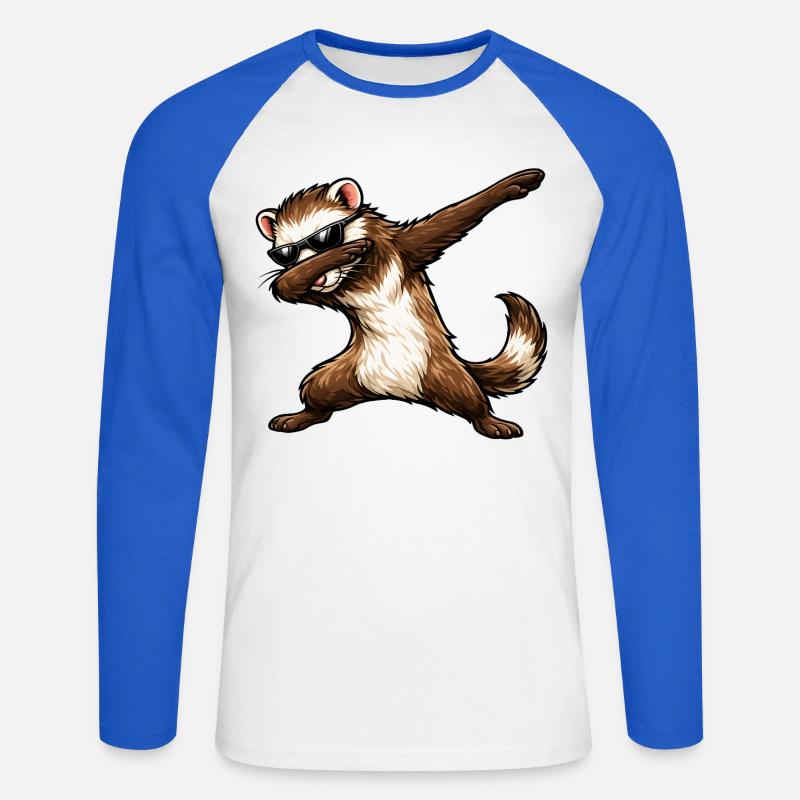 Scavare i furetti - Maglia da baseball a manica lunga da uomo - bianco/blu royal