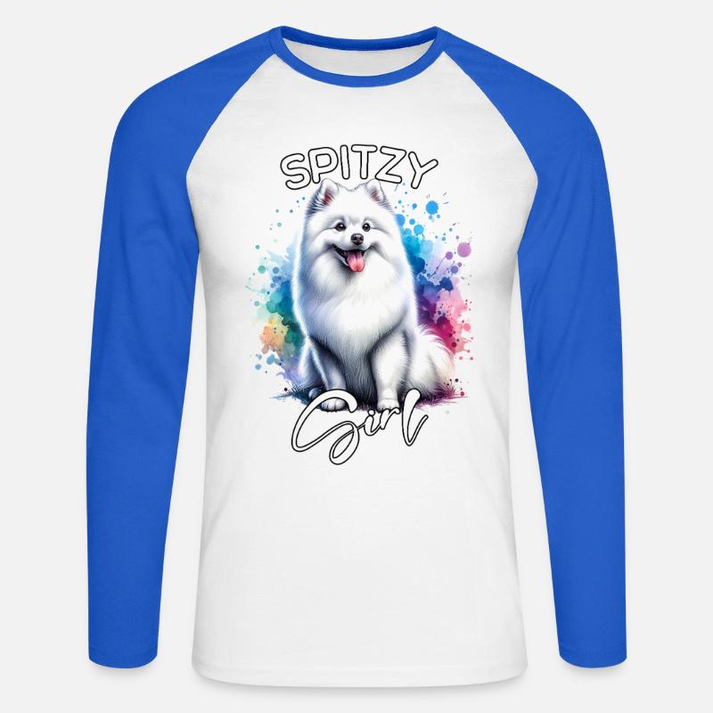 Spitz Mädchen Spitz - Unisex Baseballshirt langarm - Weiß/Royalblau