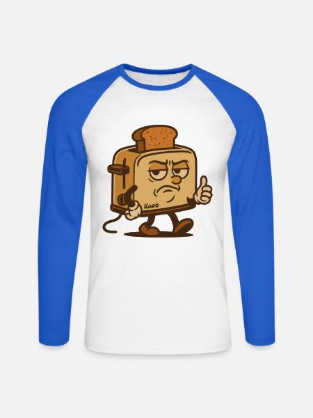 Grummeliger Toast-Held - Unisex Baseballshirt langarm - Weiß/Royalblau