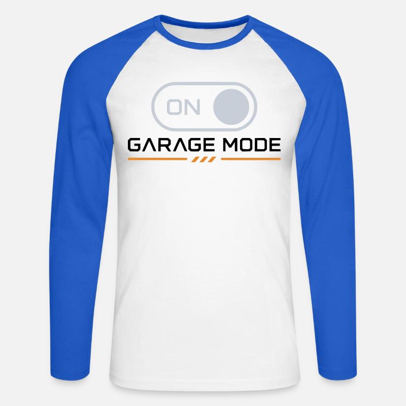 Garage Mode On – Mechanic Biker - Unisex Baseballshirt langarm - Weiß/Royalblau