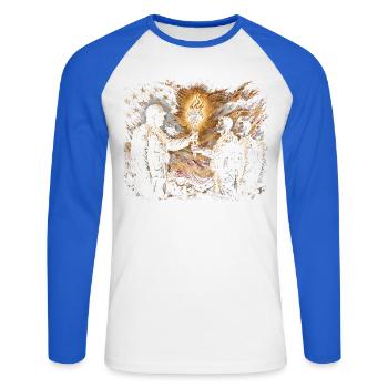 Veterans Day for Democrats - Unisex Long Sleeve Baseball T-Shirt - white/royal blue - Front - Nik (191cm)