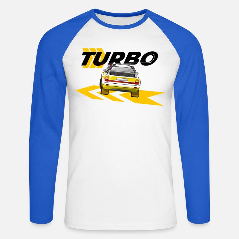 Rallye Quattro A2 Drift - Unisex Baseballshirt langarm - Weiß/Royalblau