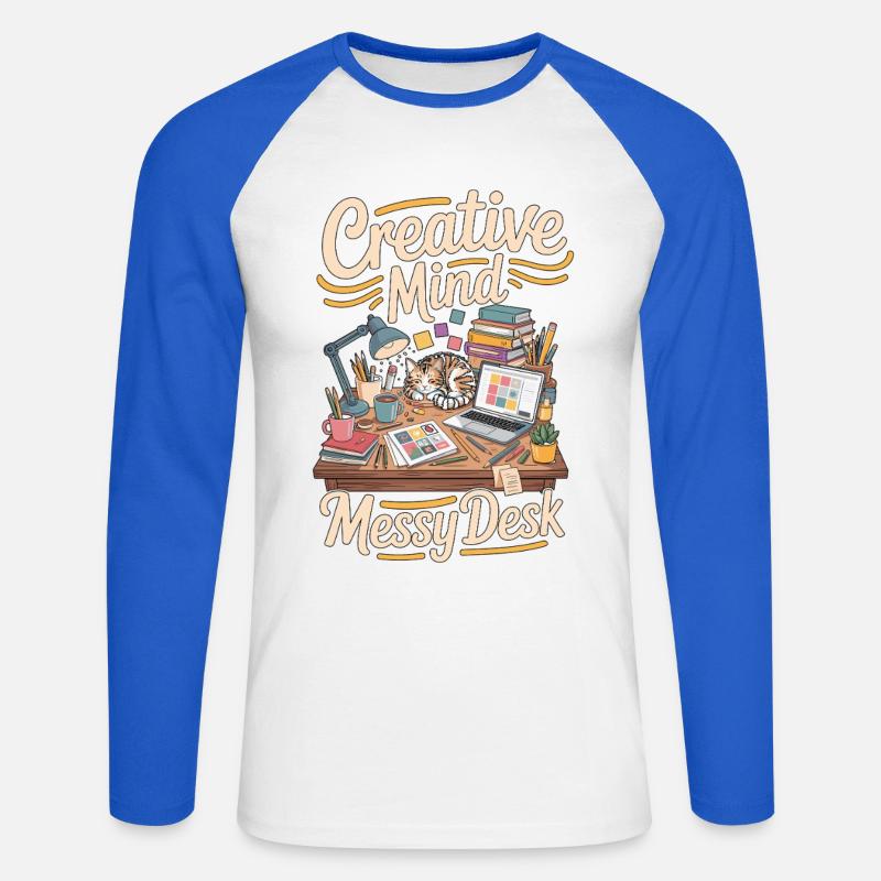 Graphic Designer Creative Mind Visual Designer - Unisex Long Sleeve Baseball T-Shirt - white/royal blue