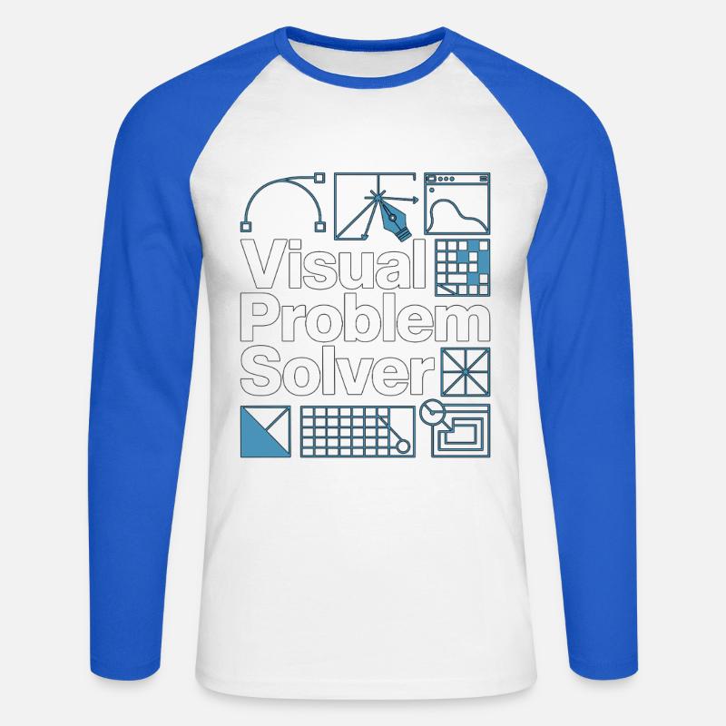 Graphic Designer Visual Problem Creative Designer - Unisex Baseballshirt langarm - Weiß/Royalblau