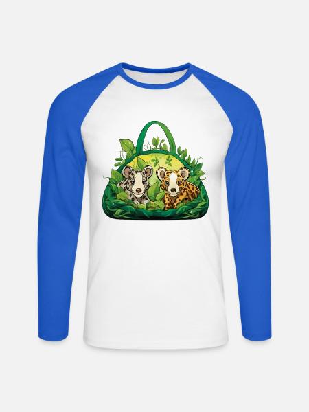 Kuschelbande im Dschungelkorb - Unisex Baseballshirt langarm - Weiß/Royalblau