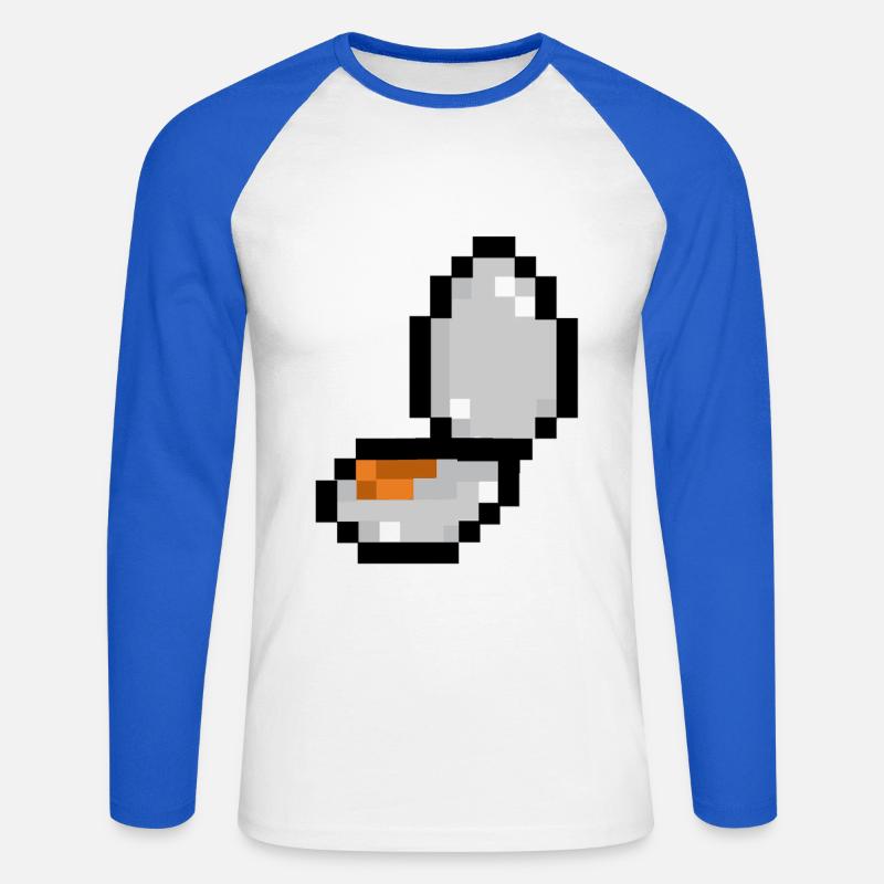 pixel egg - Unisex Long Sleeve Baseball T-Shirt - white/royal blue