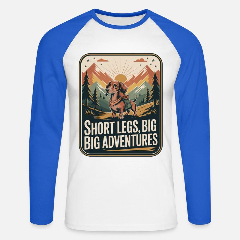 Wander Dackel - Unisex Baseballshirt langarm - Weiß/Royalblau