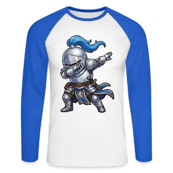 Kids Dabbing Knight Ren Faire Medieval - Unisex Long Sleeve Baseball T-Shirt - white/royal blue - Front - Nik (191cm)