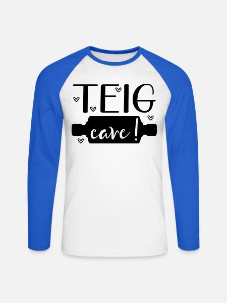 Sayings Baking Dough Roll - Unisex Long Sleeve Baseball T-Shirt - white/royal blue