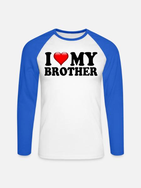 Ich liebe mein Bruder bestes Geschwister-Familiengeschenk - Unisex Baseballshirt langarm - Weiß/Royalblau