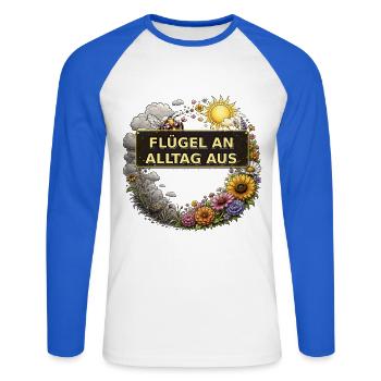 Biene Honig Imker Honigwabe Blumen Wiese Insekt - Unisex Baseballshirt langarm - Weiß/Royalblau - Vorne - Nik (191cm)