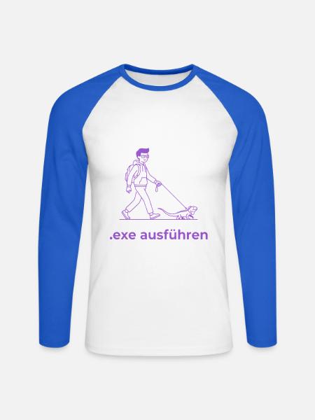 Admin Exe Ausführen lila - Unisex Baseballshirt langarm - Weiß/Royalblau