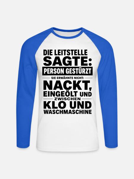 Person Gestürzt, Details Verschwiegen - Unisex Baseballshirt langarm - Weiß/Royalblau