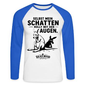 Lustiges Känguru Geschenk Sarkasmus - Unisex Baseballshirt langarm - Weiß/Royalblau - Vorne - Nik (191cm)