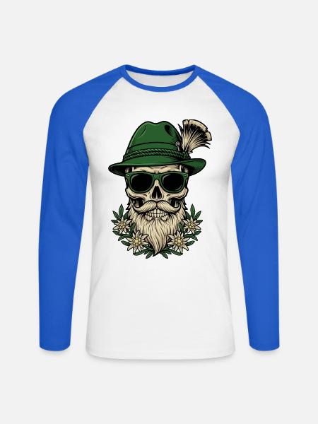 Trachten Ersatz Volksfest Bayern Geschen - Unisex Baseballshirt langarm - Weiß/Royalblau