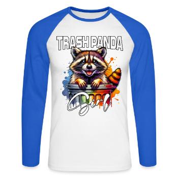 Femelle raton laveur d’Amérique du Nord - T-shirt baseball manches longues Homme - blanc/bleu royal - Devant - Nik (191cm)