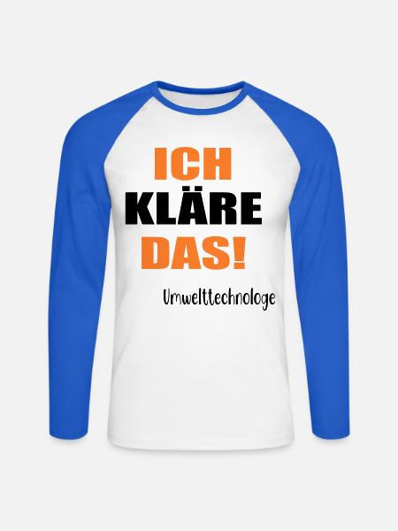Umwelttechnologe Abwasser - Unisex Baseballshirt langarm - Weiß/Royalblau