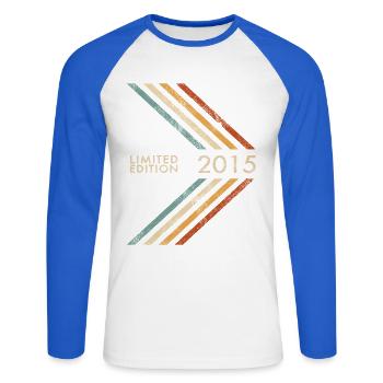 2011 Limited Edition Geburtstag Mädchen und Jungen - Unisex Baseballshirt langarm - Weiß/Royalblau - Vorne - Nik (191cm)