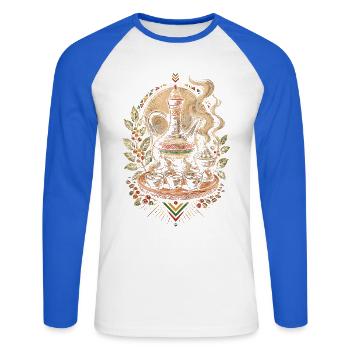 Ethiopia Ethiopian Ethiopians - Unisex Long Sleeve Baseball T-Shirt - white/royal blue - Front - Nik (191cm)