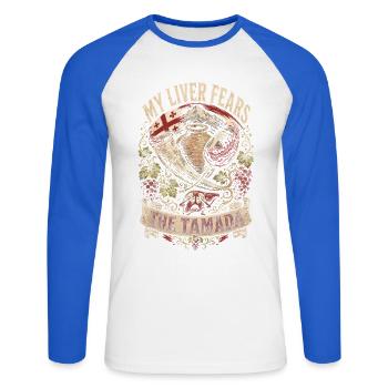 Georgien Georgier Tbilisi Sakartvelo Tamada - Unisex Baseballshirt langarm - Weiß/Royalblau - Vorne - Nik (191cm)
