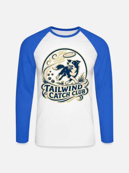 TAILWIND CATCH CLUB Dog - Unisex Long Sleeve Baseball T-Shirt - white/royal blue