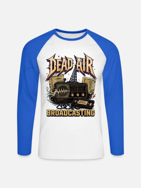 Dead Air Broadcast Retro Radio - Unisex Baseballshirt langarm - Weiß/Royalblau