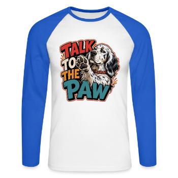 English Setter - Unisex Long Sleeve Baseball T-Shirt - white/royal blue - Front - Nik (191cm)