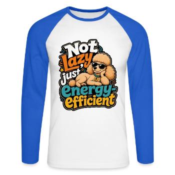 Poodle - Unisex Long Sleeve Baseball T-Shirt - white/royal blue - Front - Nik (191cm)