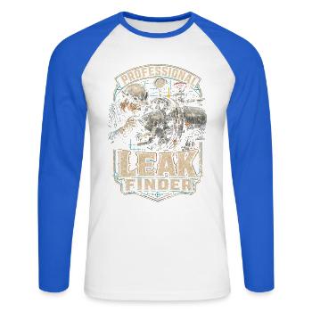 Pipelayer Professional Leak Finder - Unisex Long Sleeve Baseball T-Shirt - white/royal blue - Front - Nik (191cm)