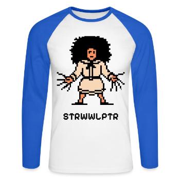 The 8-bit Struwwelpeter - Unisex Long Sleeve Baseball T-Shirt - white/royal blue - Front - Nik (191cm)