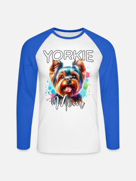 Yorkshire Terrier Mama - Unisex Baseballshirt langarm - Weiß/Royalblau