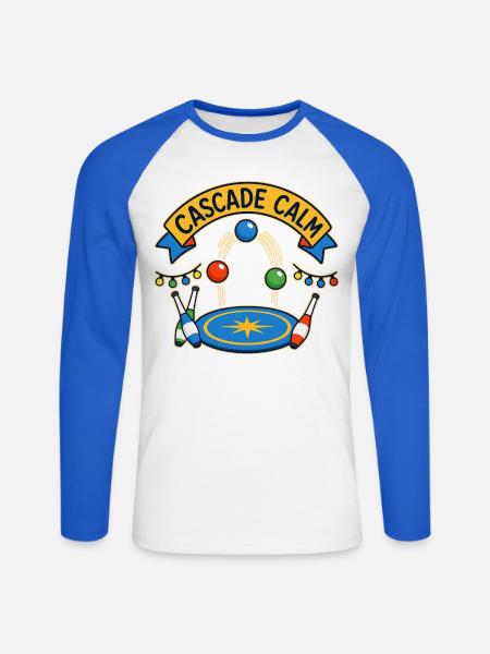 CASCADE CALM - Unisex Baseballshirt langarm - Weiß/Royalblau