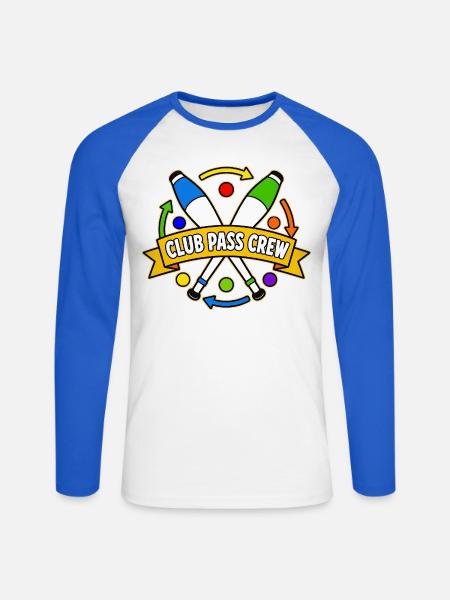 CLUB PASS CREW - Unisex Baseballshirt langarm - Weiß/Royalblau