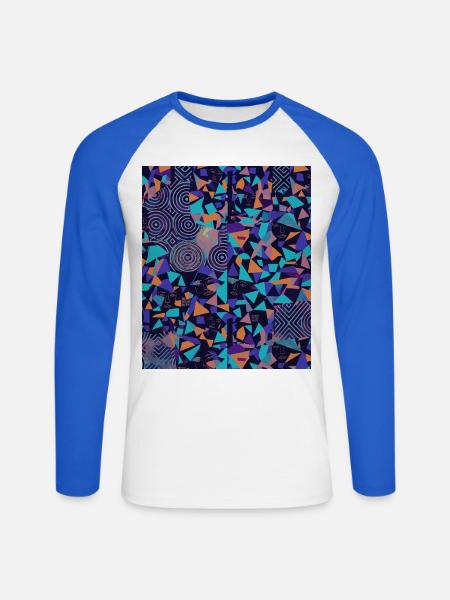 Anti AI Distortion Pattern - Unisex Baseballshirt langarm - Weiß/Royalblau