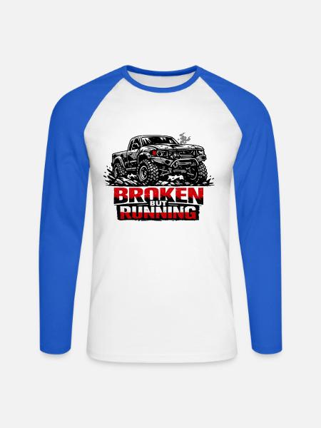 Broken But Running Offroad Truck - Unisex Baseballshirt langarm - Weiß/Royalblau